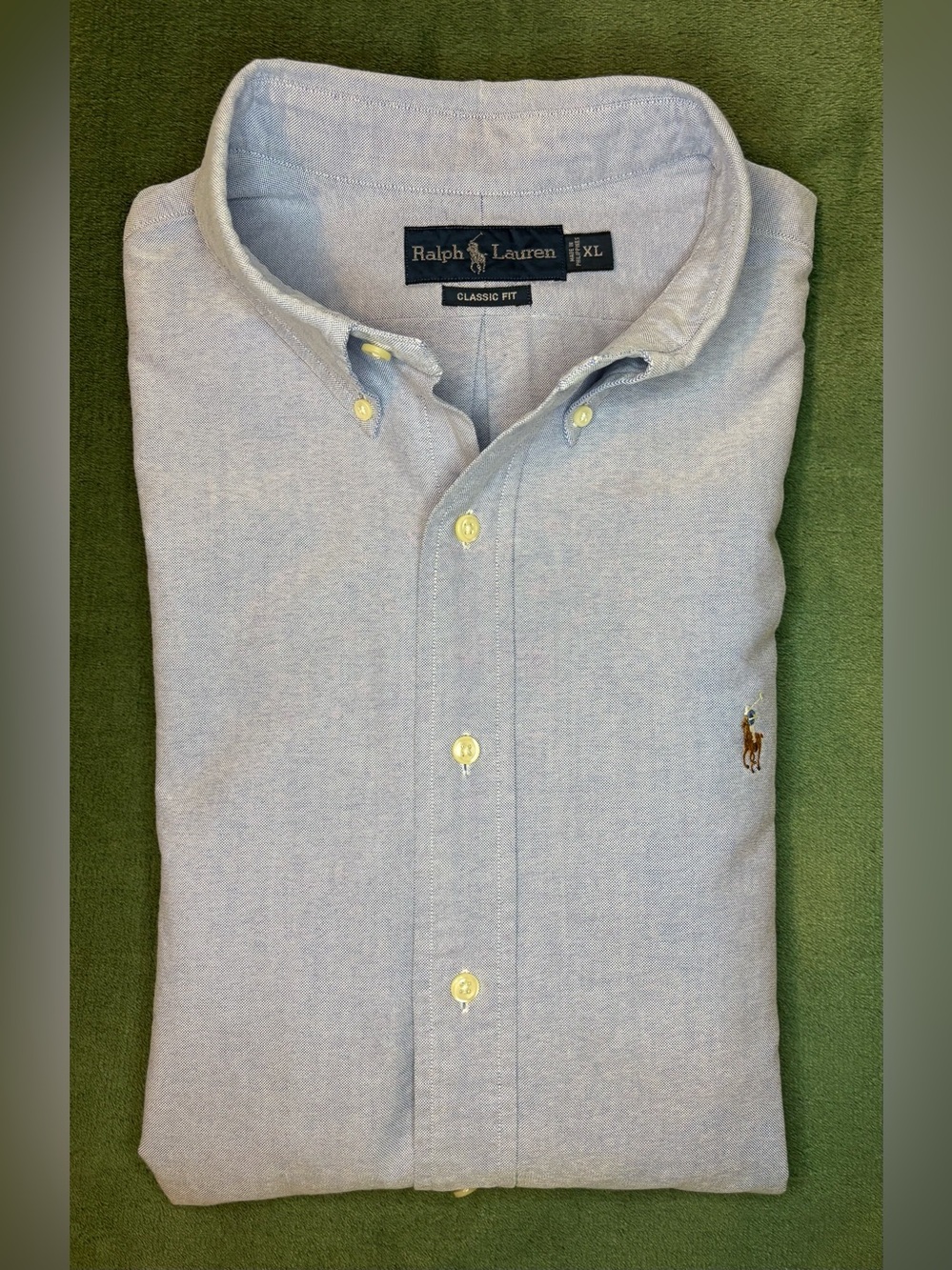 Ralph Lauren Light Blue Button-Down Oxford Shirt - Men, Size: XL. (6395)